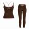 Double-Layer Polka Dot Printed Yoga Set — Cross-Back Cami Top + High-Waist Leggings