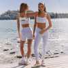 Custom Blue Pinstripe Layered Yoga Sports Bra - Wholesale Sportswear Manufacturer Factory Direct