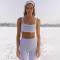 Custom Blue Pinstripe Layered Yoga Sports Bra - Wholesale Sportswear Manufacturer Factory Direct