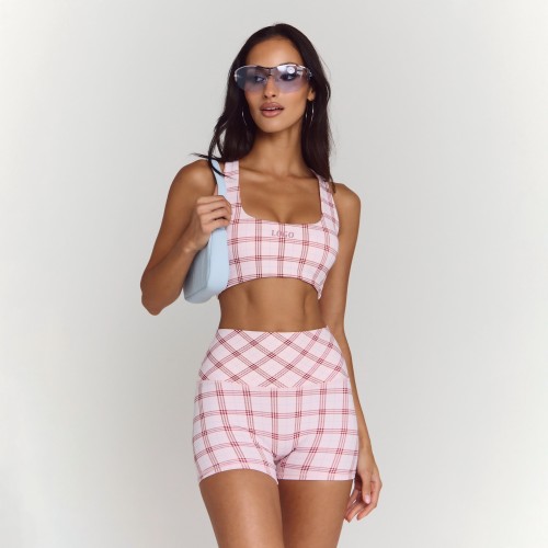 Custom Plaid Sports Bra Manufacturer OEM | Yoga Bra Factory Bulk