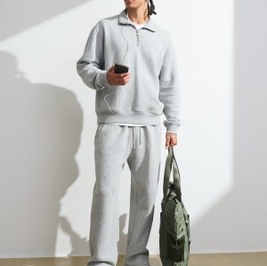 Custom Waffle Texture Half-Zip Sweatshirt | Mens Sportswear Factory