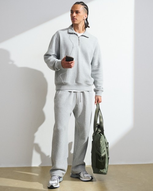 Custom Waffle Texture Half-Zip Sweatshirt | Mens Sportswear Factory