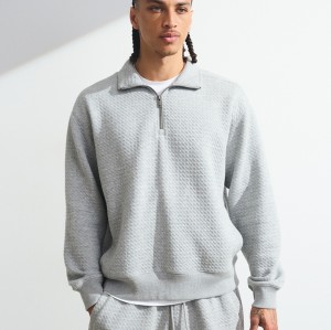 Custom Waffle Texture Half-Zip Sweatshirt | Mens Sportswear Factory