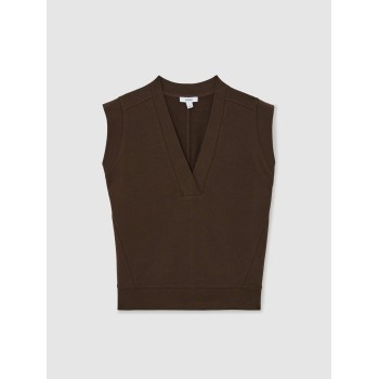 Custom Sleeveless V-Neck Sweat Top Tan | Womens Sportswear Factory