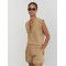 Custom Sleeveless V-Neck Sweat Top Tan | Womens Sportswear Factory
