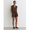 Custom Sleeveless V-Neck Sweat Top Tan | Womens Sportswear Factory