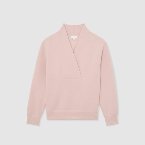 Custom Shawl-Neck Sweatshirt with Modal | Sportswear Factory Pink