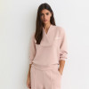 Custom Shawl-Neck Sweatshirt with Modal | Sportswear Factory Pink