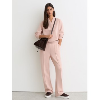 Custom Shawl-Neck Sweatshirt with Modal | Sportswear Factory Pink