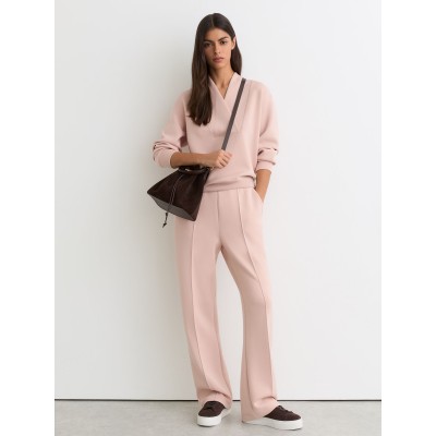 Custom Shawl-Neck Sweatshirt with Modal | Sportswear Factory Pink