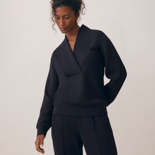 Custom Shawl-Neck Sweatshirt with Modal | Sportswear Manufacturer Navy