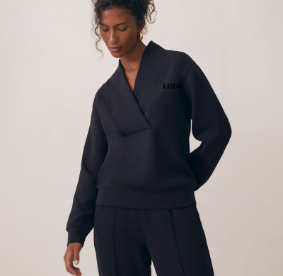 Custom Shawl-Neck Sweatshirt with Modal | Sportswear Manufacturer Navy