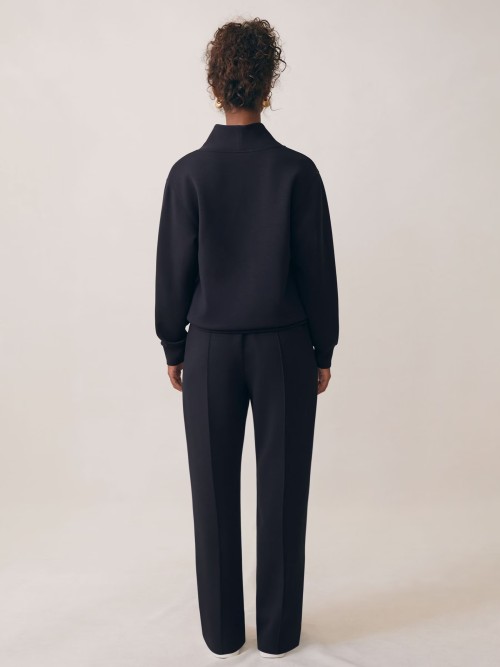 Custom Shawl-Neck Sweatshirt with Modal | Sportswear Manufacturer Navy