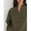Custom Shawl-Neck Sweatshirt with Modal | Sportswear Factory Green
