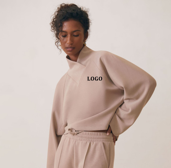 Custom Shawl-Neck Sweatshirt | Womens Sportswear Factory Manufacturer