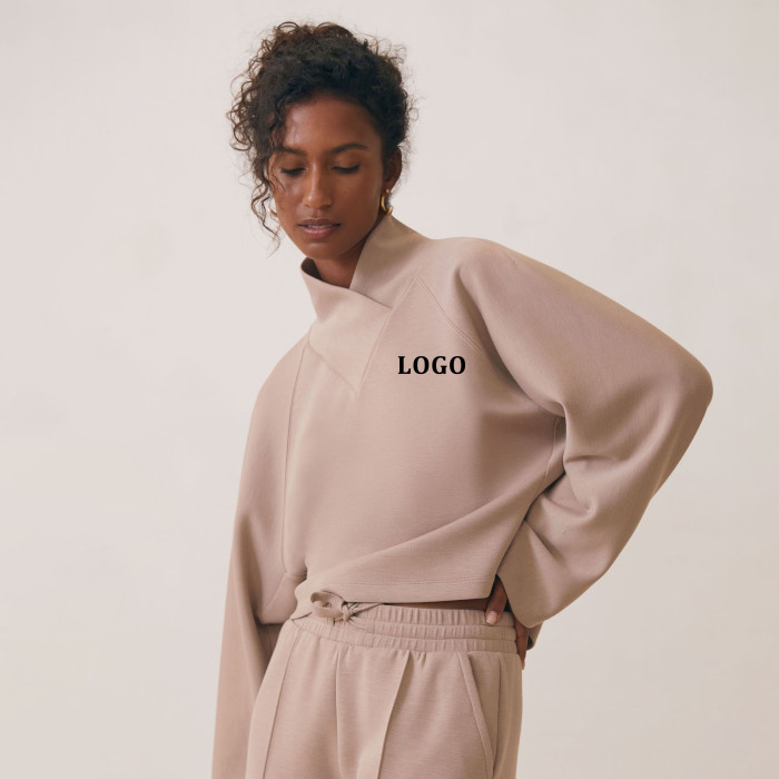 Custom Shawl-Neck Sweatshirt | Womens Sportswear Factory Manufacturer