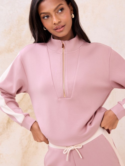 Custom Quarter Zip Scuba Long Sleeve Top | Womens Sportswear Factory