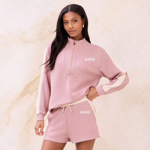 Custom Quarter Zip Scuba Long Sleeve Top | Womens Sportswear Factory