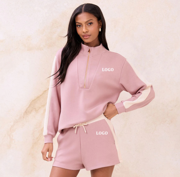 Custom Quarter Zip Scuba Long Sleeve Top | Womens Sportswear Factory