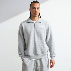 Custom Waffle Texture Popover Sweatshirt | Sportswear Factory Wholesale