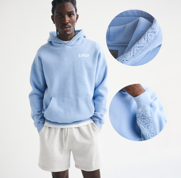 Custom Crochet-Style Popover Hoodie | Mens Sportswear Factory