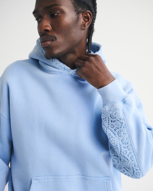 Custom Crochet-Style Popover Hoodie | Mens Sportswear Factory