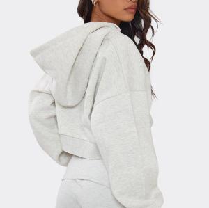 Custom Cloud Fleece Cropped Hoodie Breathable Spring Workout  Sweatshirts Cotton Shorts