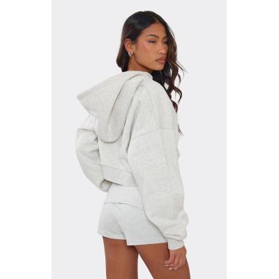 Custom Cloud Fleece Cropped Hoodie Breathable Spring Workout  Sweatshirts Cotton Shorts