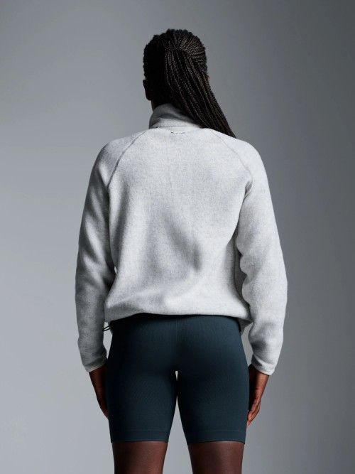 Custom Zip Recycled Wool Blend Scuba Long Sleeve Top Explore Jacket | Womens Sportswear Factory