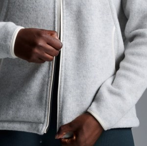 Custom Zip Recycled Wool Blend Scuba Long Sleeve Top Explore Jacket | Womens Sportswear Factory