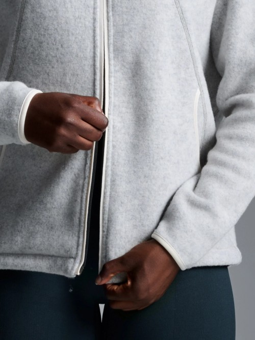 Custom Zip Recycled Wool Blend Scuba Long Sleeve Top Explore Jacket | Womens Sportswear Factory