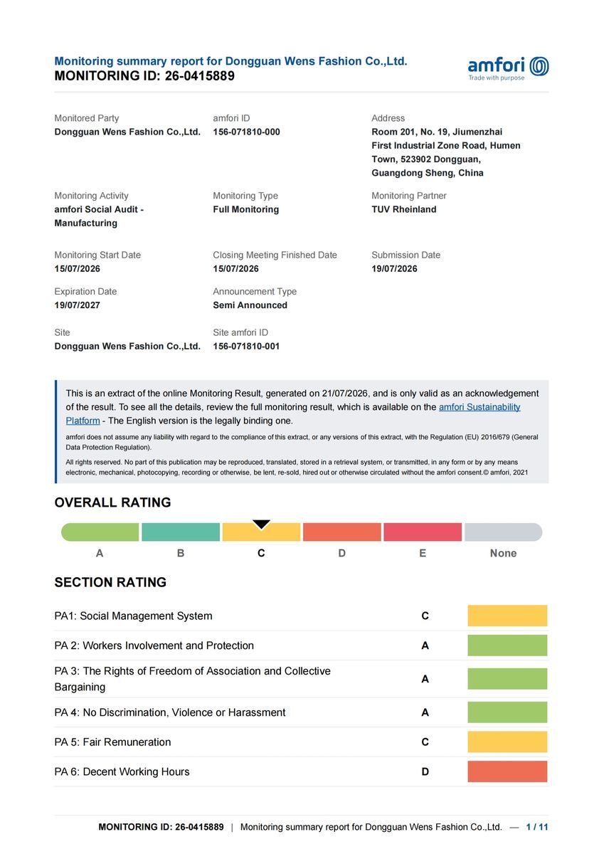 Our Factory Just Completed the amfori BSCI Full Social Audit — What It Means for Your Brand