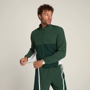 Custom Men's Active Nylon Wear Set Wholesale Pickleball Tennis Outfit with Long Sleeve Top Jacket 2-Piece Short