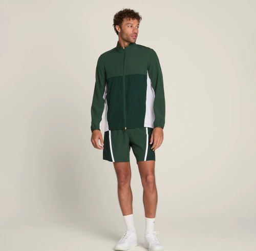 Custom Men's Active Nylon Wear Set Wholesale Pickleball Tennis Outfit with Long Sleeve Top Jacket 2-Piece Short