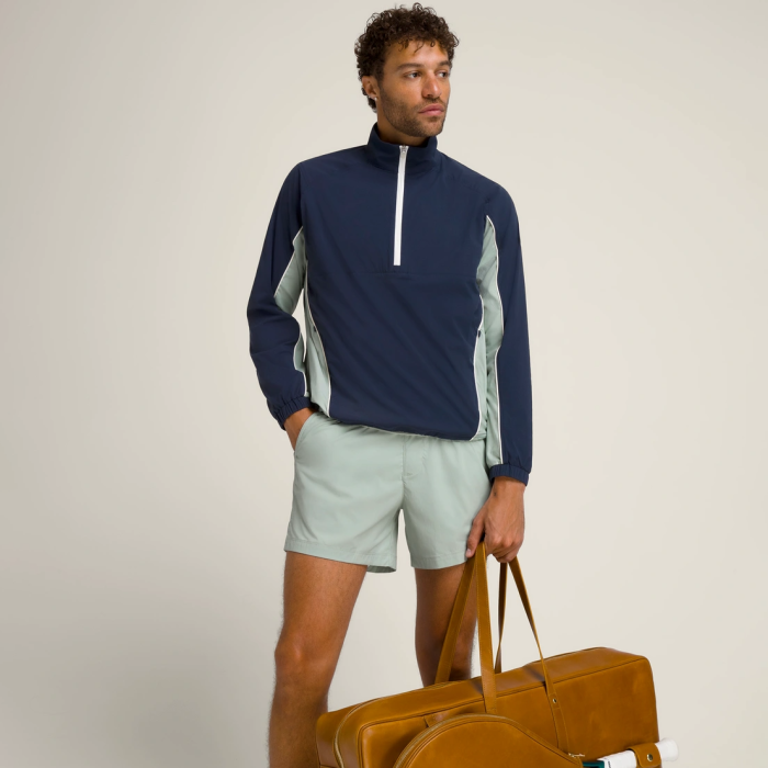 Custom Men's Active Nylon Wear Set Wholesale Pickleball Tennis Outfit with Long Sleeve Top Jacket 2-Piece Short Pants