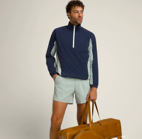 Custom Men's Active Nylon Wear Set Wholesale Pickleball Tennis Outfit with Long Sleeve Top Jacket 2-Piece Short Pants