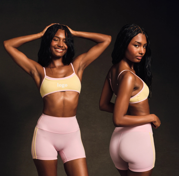 UPF 50+ Breathable Custom Moisture Wicking Layered Bra and High Waist Shorts Activewear Manufacturer