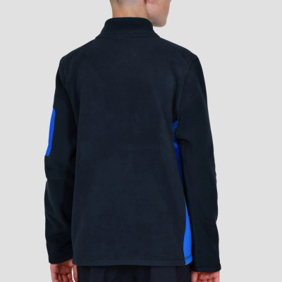 Customised  Kids Sport Shirts Boys 1/4 Zip Fleece Top with Long Sleeves and Functional Side Pockets