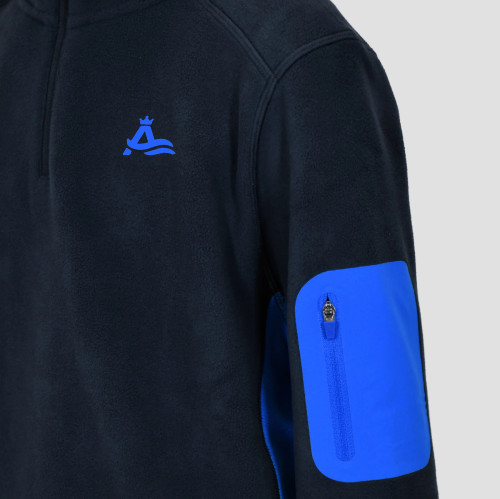 Customised  Kids Sport Shirts Boys 1/4 Zip Fleece Top with Long Sleeves and Functional Side Pockets