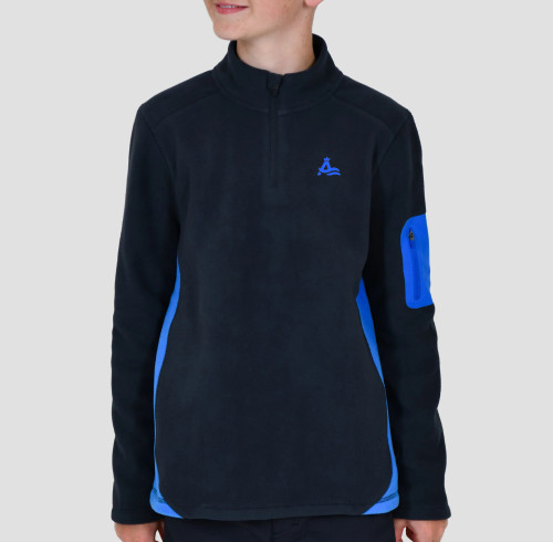 Customised Kids Sport Shirts Boys 1/4 Zip Fleece Top with Long Sleeves and Functional Side Pockets