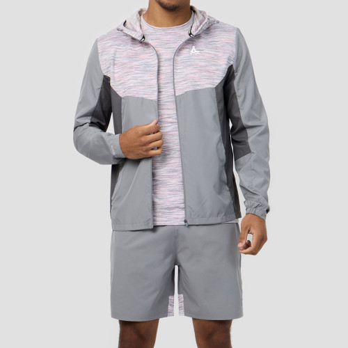 Custom Men's reflective windbreaker set Straight-leg pants Streetwear loose-fit sportswear set