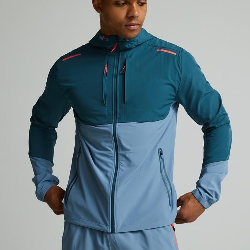 Customised outdoor sports jacket | hood men's windproof polyester jacket
