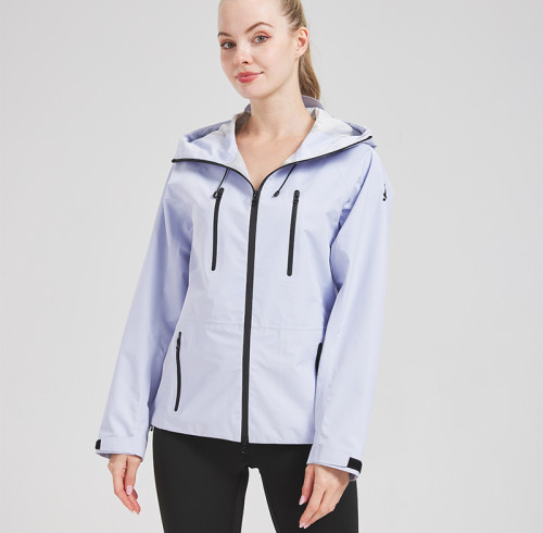 Custom Women's Outdoor Hard Shell Windproof Jacket Hooded Rain Jacket