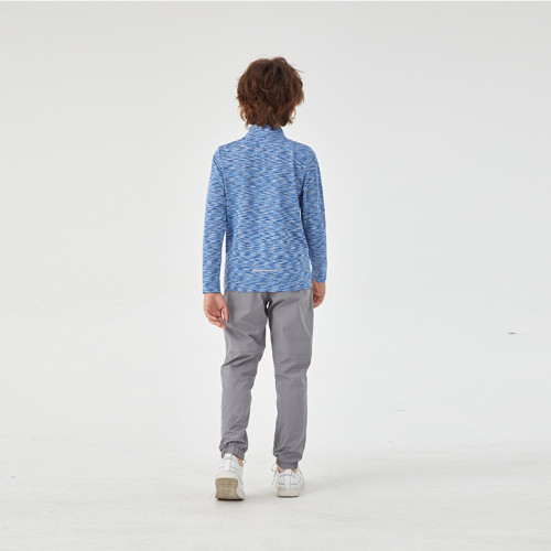 Custom Boys' 1/4 Zip T-Shirt | Reflective Logo Top Quick-Drying Breathable Fabric