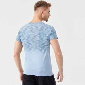 Custom Men's Seamless Fitness T-Shirt Polyester Spandex Lightweight Fabric Sportswear Manufacturer