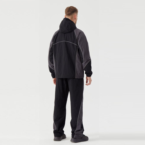Custom  Men's reflective windbreaker set | Streetwear loose-fit sportswear set