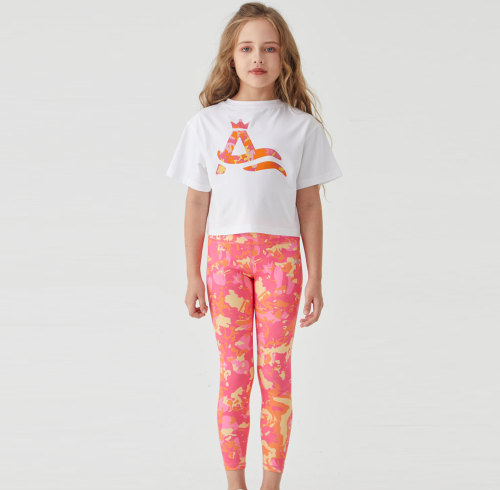 Custom Girls' digital print cotton stretch T-shirt with a loose fit
