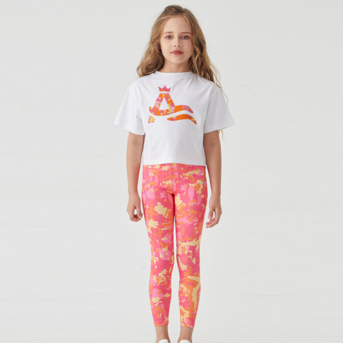 Custom Girls' digital print cotton stretch T-shirt with a loose fit