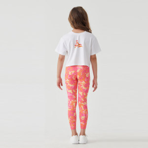 Custom Girls' digital print cotton stretch T-shirt with a loose fit