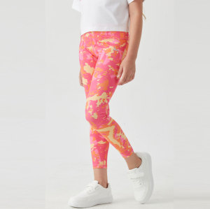 Custom Girls Legging Colorful Sublimation Print Reflective logo